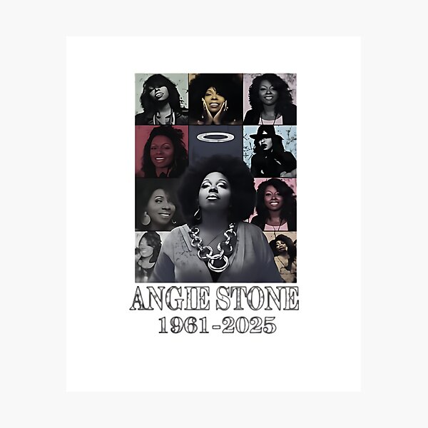 Item preview, Angie Stone 1961–2025 Soul Legend Tribute Collage Vintage Shirt designed and sold by NakanoChikaoco1.