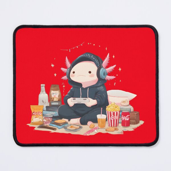 Item preview, Cozy Gamer Axolotl – Snack Attack Mode designed and sold by PreeCha Art & Co..