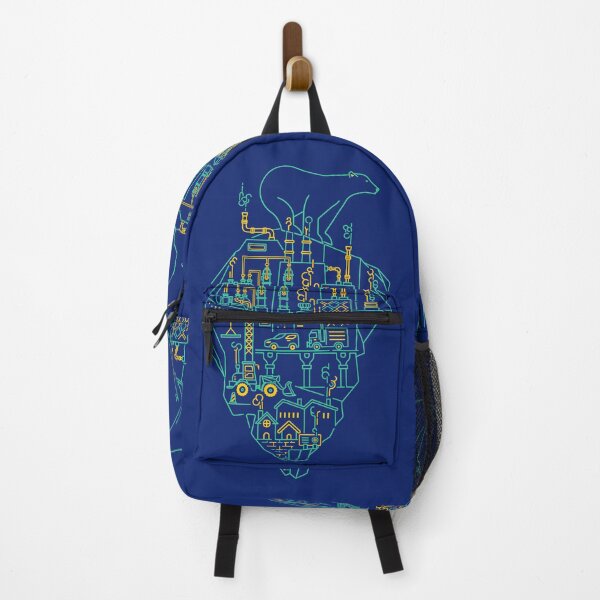 Item preview, concept of global warming or climate change, lined graphic of polar bear and iceberg with environmental crisis element inside designed and sold by NiamLab.