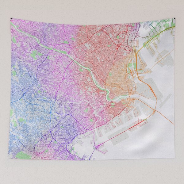Item preview, Kawasaki City Map of Kanagawa, Japan - Colorful designed and sold by deMAP.