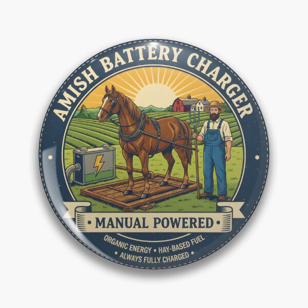 Item preview, Amish Battery Charger - Manual Powered - Organic Energy & Hay-Based Fuel designed and sold by RedDelaney.