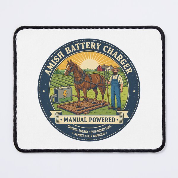 Item preview, Amish Battery Charger - Manual Powered - Organic Energy & Hay-Based Fuel designed and sold by RedDelaney.