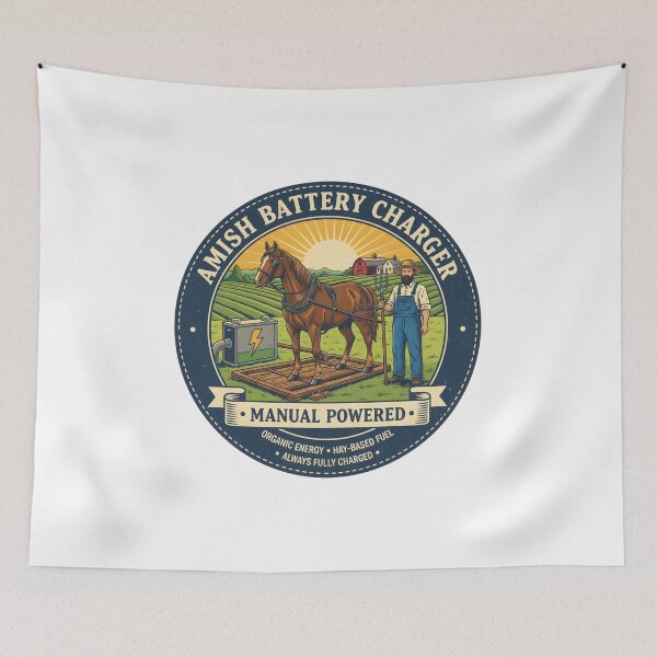 Item preview, Amish Battery Charger - Manual Powered - Organic Energy & Hay-Based Fuel designed and sold by RedDelaney.