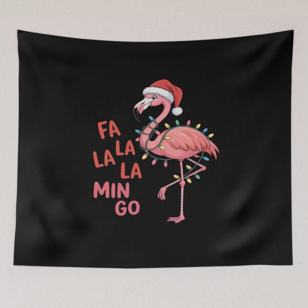 Item preview, Fa La La Mingo Flamingo Christmas Tropical Xmas Tree Lights designed and sold by DrewLeuschke.