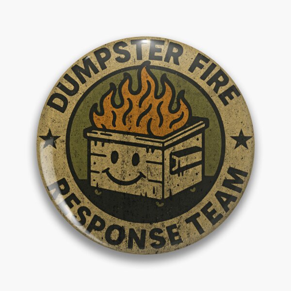 Item preview, Funny Dumpster Fire Response Team – Texture Dirty Grunge Smiley Bin  designed and sold by SkeletonsDanger.