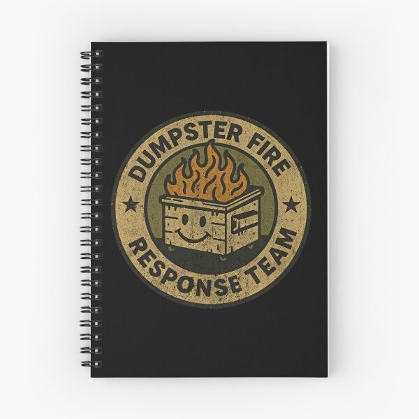 Item preview, Funny Dumpster Fire Response Team – Texture Dirty Grunge Smiley Bin  designed and sold by SkeletonsDanger.
