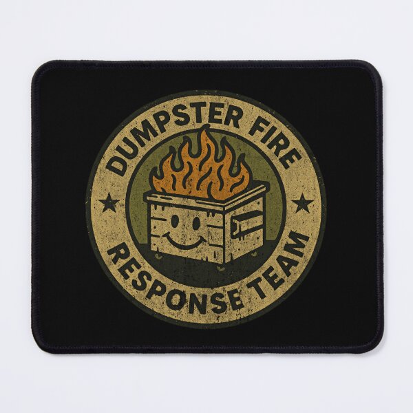 Item preview, Funny Dumpster Fire Response Team – Texture Dirty Grunge Smiley Bin  designed and sold by SkeletonsDanger.