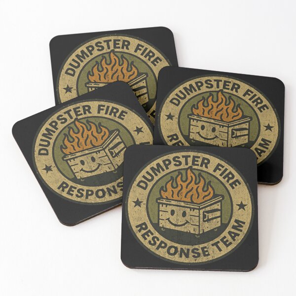 Item preview, Funny Dumpster Fire Response Team – Texture Dirty Grunge Smiley Bin  designed and sold by SkeletonsDanger.