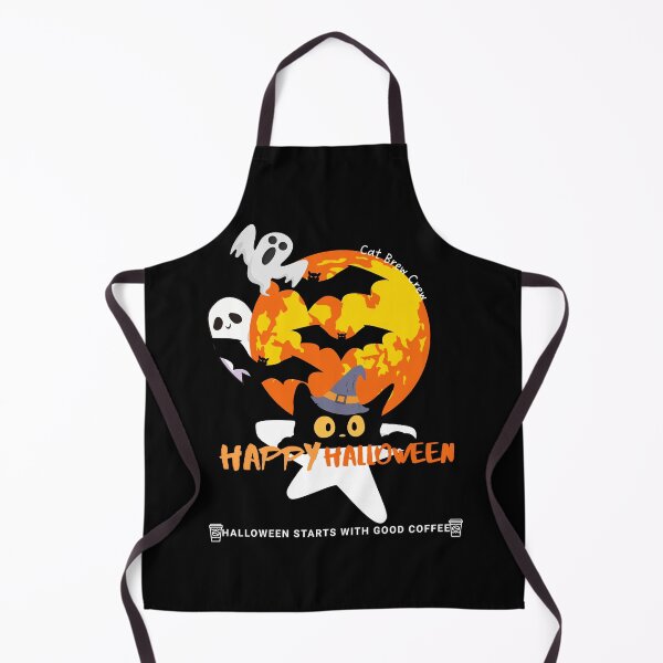 Item preview, ??? “Happy Halloween” – Resting Cat with Full Moon & Ghosts Coffee Tee ☕? designed and sold by PupmeowTs.