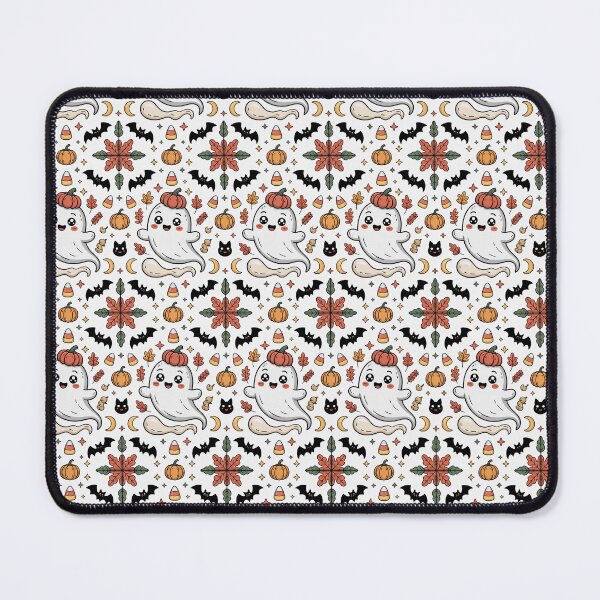 Item preview, Cute Ghost Halloween Pumpkin Floral Pattern designed and sold by graphicnew.