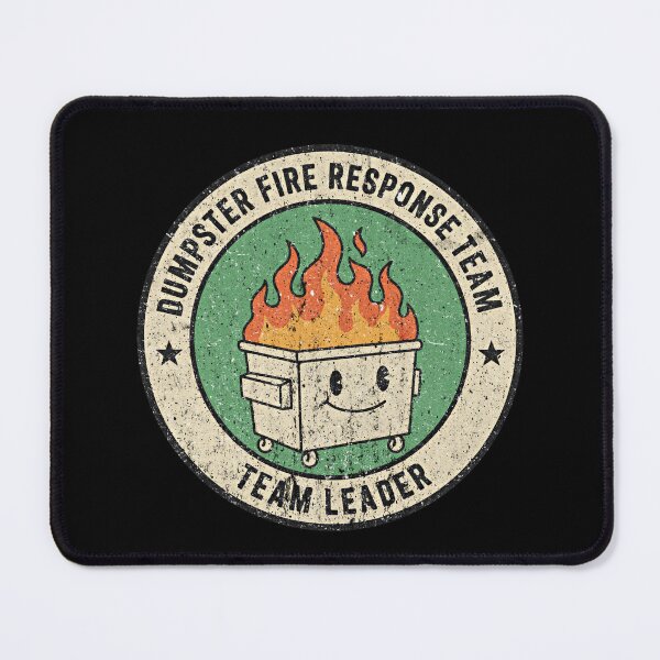 Item preview, Funny Dumpster Fire Response Team– Texture Dirty Grunge Smiley Bin  designed and sold by SkeletonsDanger.