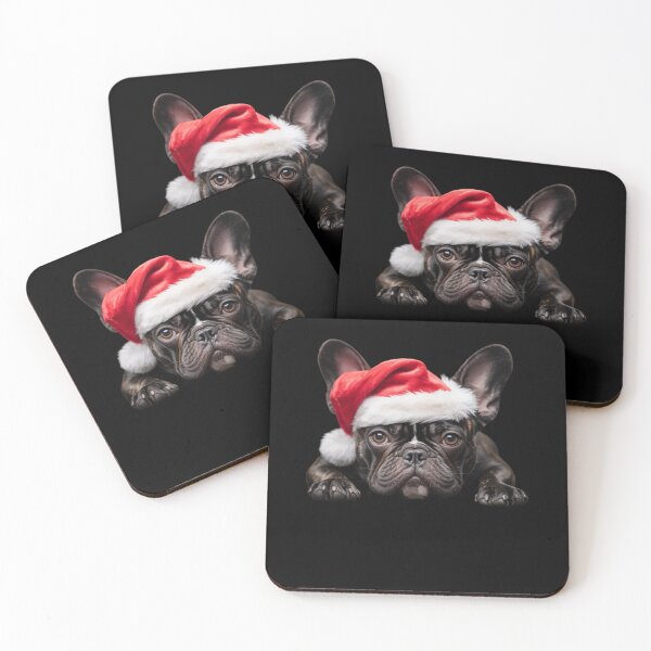 Item preview, Cute French Bulldog Santa Hat Frenchie Image Christmas designed and sold by DrewLeuschke.