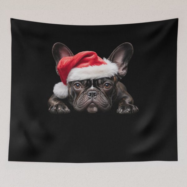 Item preview, Cute French Bulldog Santa Hat Frenchie Image Christmas designed and sold by DrewLeuschke.