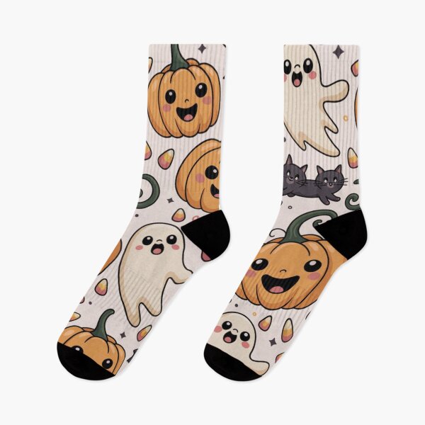 Item preview, Cute Ghost and Pumpkin Halloween Pattern designed and sold by graphicnew.