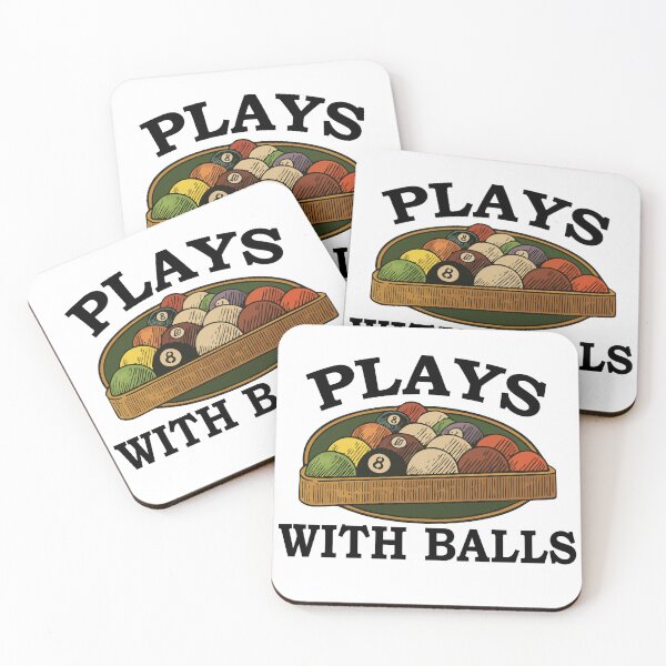 Item preview, Plays With Balls – Funny Vintage Billiards Pool Humor Design designed and sold by DirtyGirlGraphics.