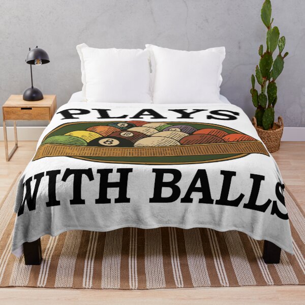 Item preview, Plays With Balls – Funny Vintage Billiards Pool Humor Design designed and sold by DirtyGirlGraphics.