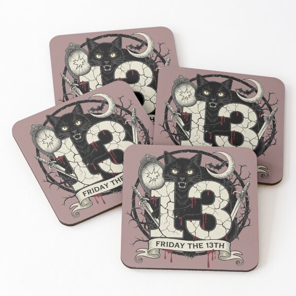 Item preview, Friday the 13th Black Cat: Spooky Feline Horror Graphic designed and sold by catlovers2025.