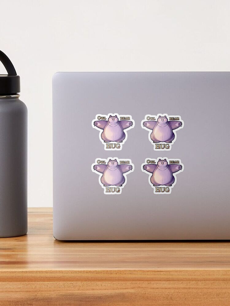 Owlbear Hug Prints&quot; Sticker for Sale by Smashchu | Redbubble