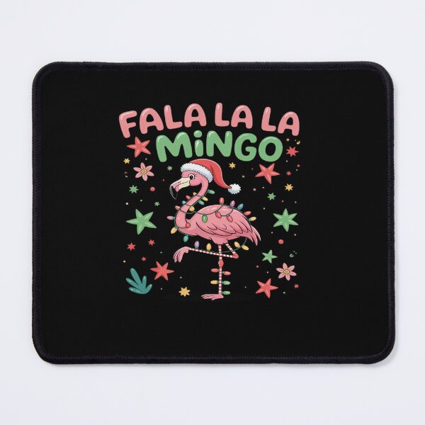 Item preview, Christmas Pajamas Pink Flamingo Fa La La La Mingo designed and sold by MinaReinger.