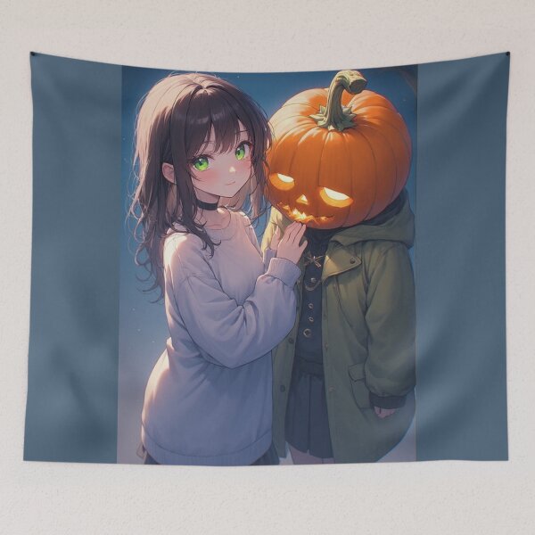 Item preview, The Girl and the Sad Pumpkin designed and sold by ArtsJulian.