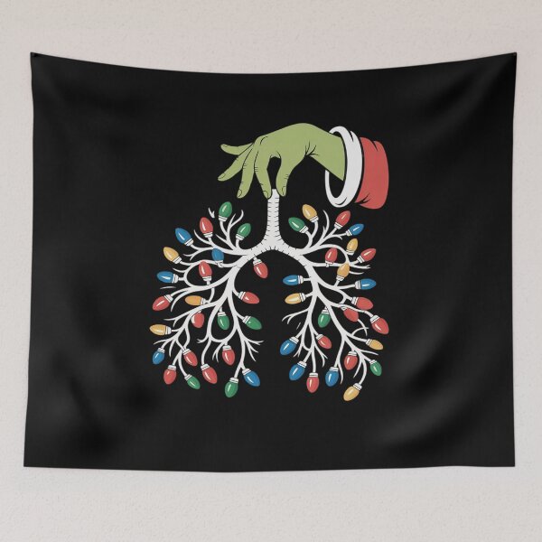 Item preview, Christmas Nurse Lung Xmas Lights Funny Pulmonologist Xmas designed and sold by FranzFriesen.