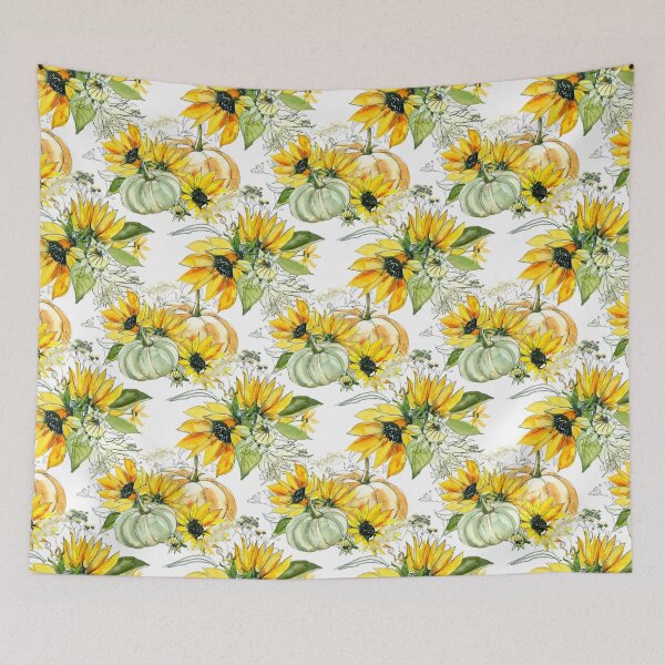 Item preview, Pumpkins Sunflowers Pattern designed and sold by WildAliceArt.
