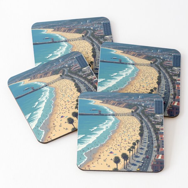 Item preview, Santa Monica Travel Poster, Perfect Gift for Travel Enthusiasts, Vintage Style Wall Art, USA art for home decor, Santa Monica print. Sticker designed and sold by Thegalleryshop1.