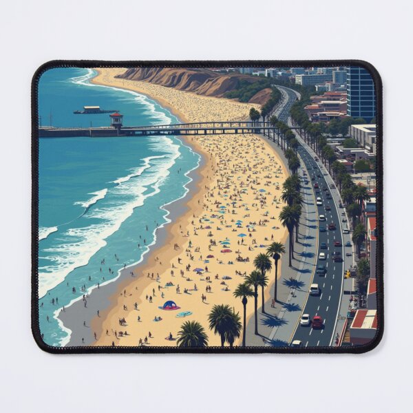 Item preview, Santa Monica Travel Poster, Perfect Gift for Travel Enthusiasts, Vintage Style Wall Art, USA art for home decor, Santa Monica print. Sticker designed and sold by Thegalleryshop1.