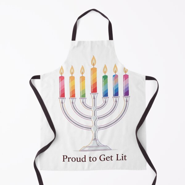 Item preview, Proud to Get Lit Menorah | Rainbow Hanukkah LGBTQ Pride designed and sold by Dezyra Clothing .