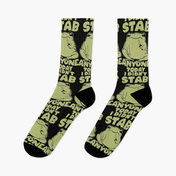 Item preview, I Didn’t Stab Anyone Today – Funny Frog Meme Dark Humor Design designed and sold by DirtyGirlGraphics.