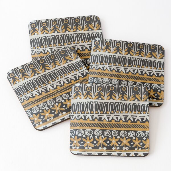 Item preview, Unique tribal pattern hand drawn in bold colours designed and sold by bellingenbelles.