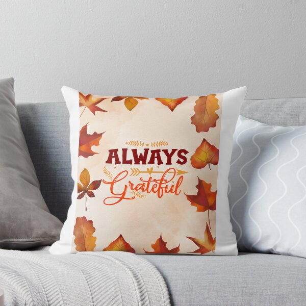 Item preview, Always Grateful Wall Art – Fall Quote Print, Thanksgiving Home Décor with Autumn Leaves designed and sold by artbywanderlust.