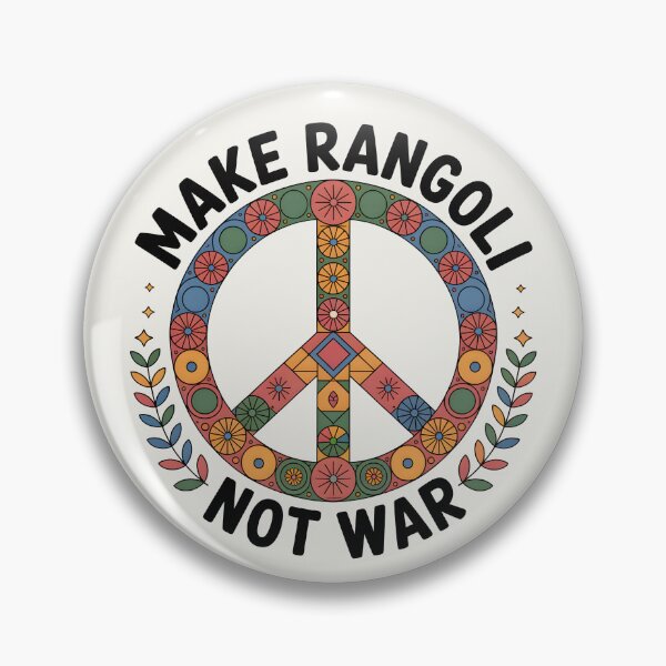 Item preview, Make Rangoli Not War – Peaceful Diwali Festival Design designed and sold by Jollys-ArtShop.