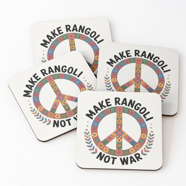 Item preview, Make Rangoli Not War – Peaceful Diwali Festival Design designed and sold by Jollys-ArtShop.