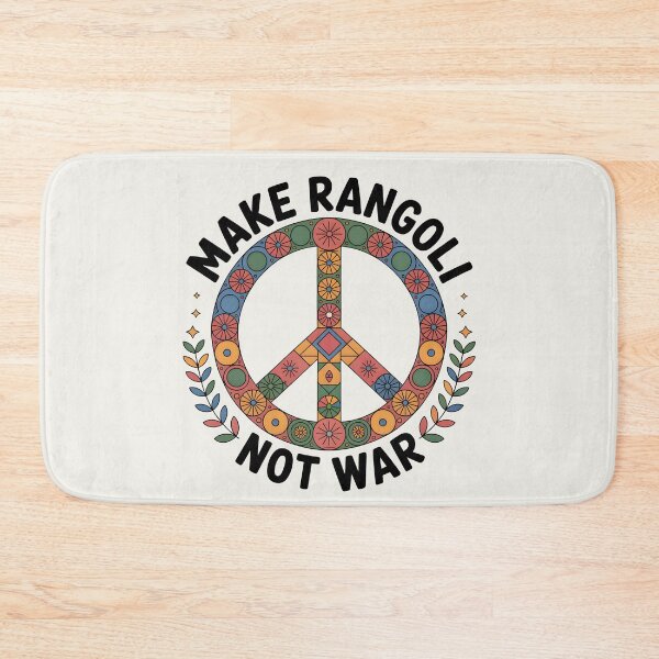Item preview, Make Rangoli Not War – Peaceful Diwali Festival Design designed and sold by Jollys-ArtShop.