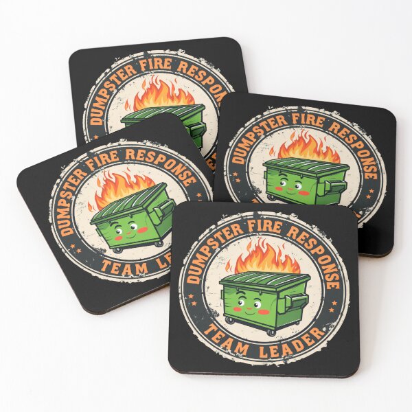 Item preview, Funny Dumpster Fire Response Team Leader – Burnout Management Division designed and sold by SkeletonsDanger.