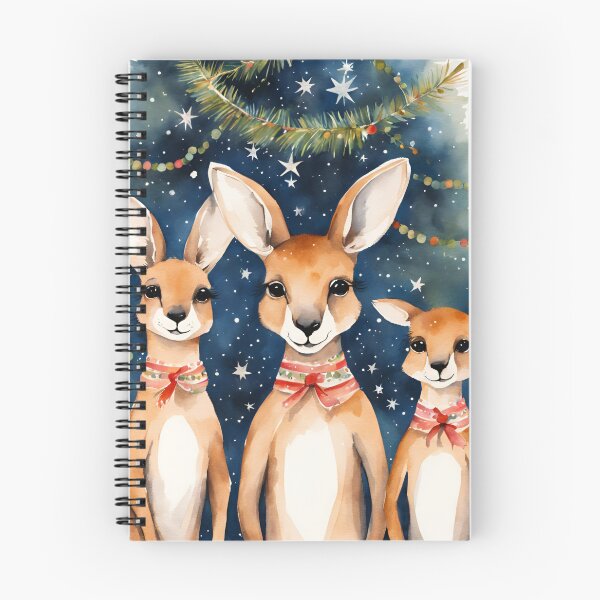 Item preview, Kangaroo Family at Christmas – Australian Holiday Art designed and sold by RosieKingArt.