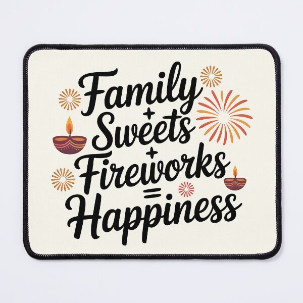 Item preview, Family + Sweets + Fireworks = Happiness – Diwali Celebration Design designed and sold by Jollys-ArtShop.