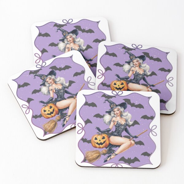 Item preview, Sexy Purple Pinup Witch designed and sold by Kitty Quinn Of Wonder Design's.