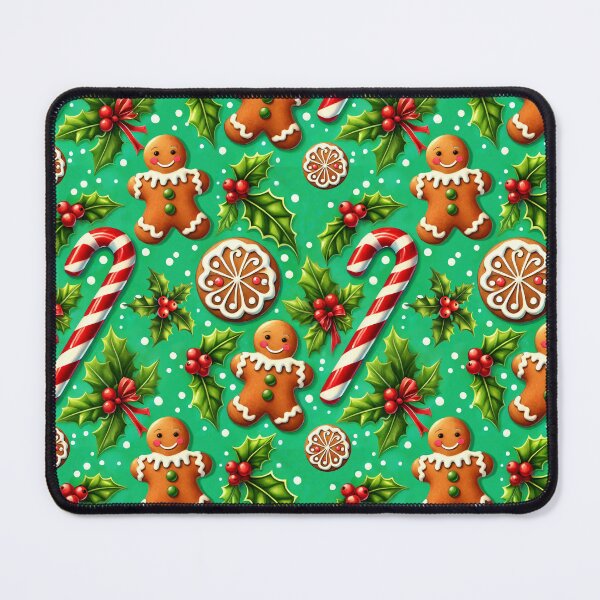 Item preview, Christmas Gingerbread Cookies, Candy Canes, And Holly Pattern designed and sold by DEC02.