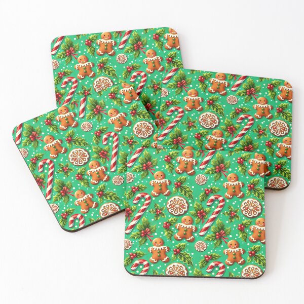 Item preview, Christmas Gingerbread Cookies, Candy Canes, And Holly Pattern designed and sold by DEC02.