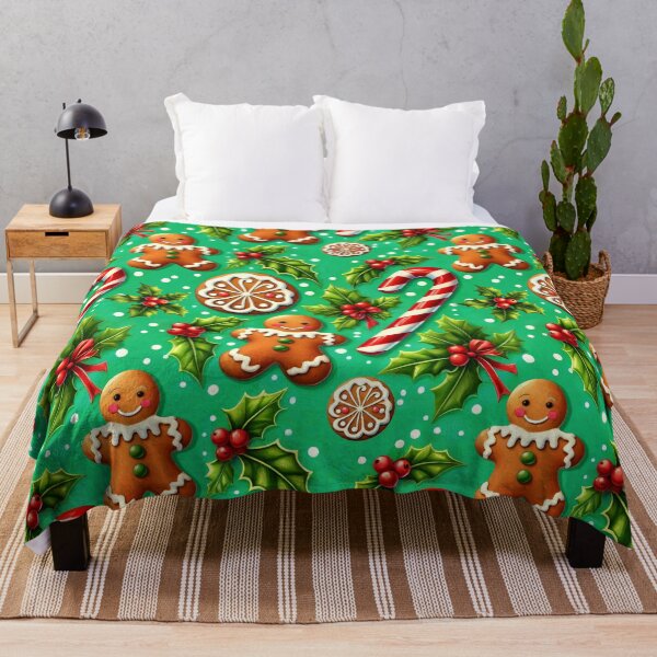 Item preview, Christmas Gingerbread Cookies, Candy Canes, And Holly Pattern designed and sold by DEC02.