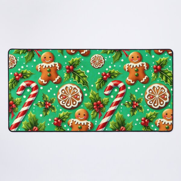 Item preview, Christmas Gingerbread Cookies, Candy Canes, And Holly Pattern designed and sold by DEC02.