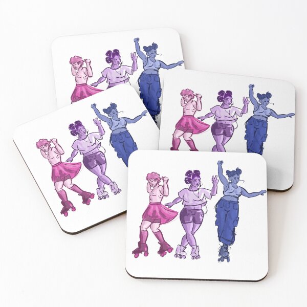 Item preview, Bi flag Roller-skaters designed and sold by the_langtry_art_logs.