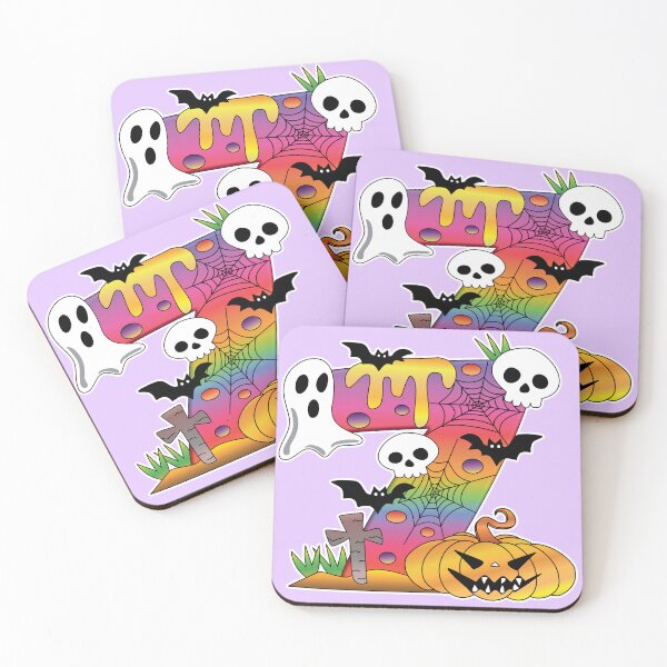 Item preview, Halloween Number Seven Vector Art with Spooky, Pumpkin, Ghost, spiderweb and Skulls. designed and sold by RS4you.