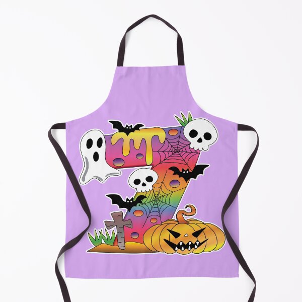 Item preview, Halloween Number Seven Vector Art with Spooky, Pumpkin, Ghost, spiderweb and Skulls. designed and sold by RS4you.