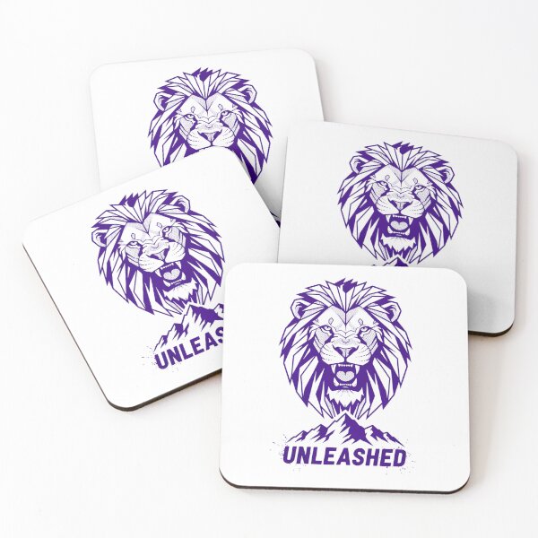 Item preview, UNLEASHED Geometric Lion Head and Mountain Graphic Design designed and sold by NewYorkColours.