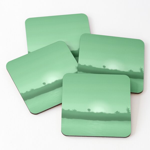Item preview, Green sunset monochromatic art designed and sold by P&B Digital Art.