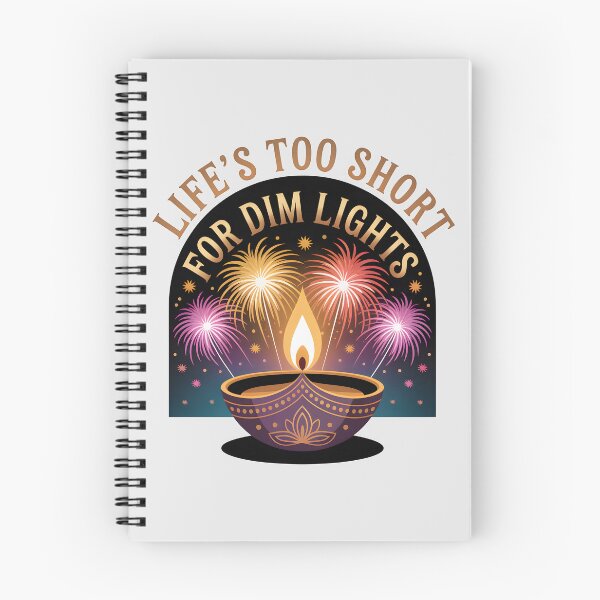 Item preview, Life’s Too Short for Dim Lights – Bright Diwali Festival Design designed and sold by Jollys-ArtShop.
