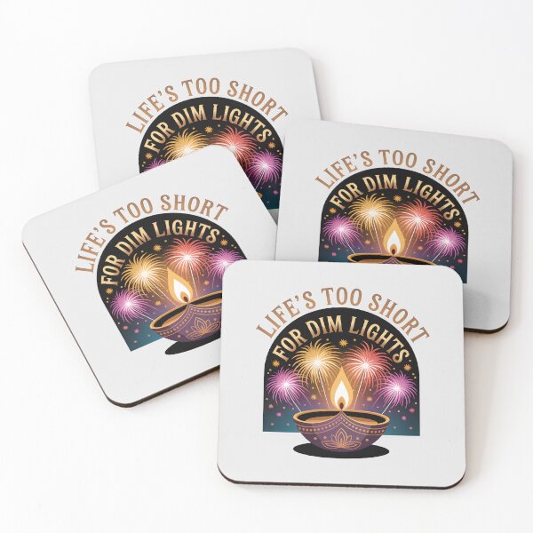 Item preview, Life’s Too Short for Dim Lights – Bright Diwali Festival Design designed and sold by Jollys-ArtShop.